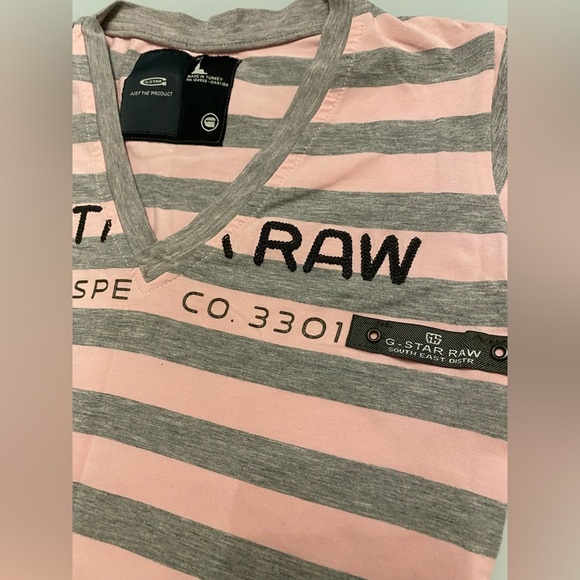 G-Star Striped Pink and Gray T-Shirt size S - Picture 5 of 5